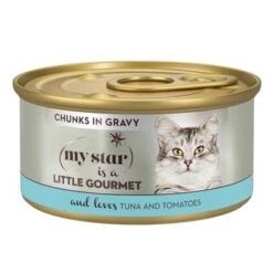 My Star Bocaditos En Salsa Gourmet En Latas 24 X 85 G Para Gatos -Paws Tienda 1 mystar littlegourmet chunksingravy tuna 85g 7