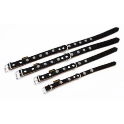 Collar De Cuero Heim Edelweiß Color Negro / Natural Para Perros -Paws Tienda 298196 298197 297015 298296 heim halsband edelwei hs 07 3