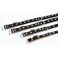Collar De Cuero Heim Edelweiß Color Negro / Natural Para Perros -Paws Tienda 298196 298197 297015 298296 heim halsband edelwei hs 08 3