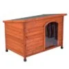 Caseta De Madera Woody Premium Con Puerta Para Perros -Paws Tienda 70354 hundehuette flachdach fg 1120017 6