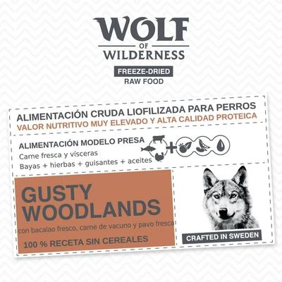 Wolf Of Wilderness Gusty Woodlands Con Vacuno, Bacalao Y Pavo 6 Wolf Of Wilderness Gusty Woodlands Con Vacuno, Bacalao Y Pavo - Imagen 4