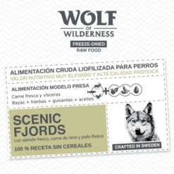 Wolf Of Wilderness Scenic Fjords Con Reno, Salmón Y Pollo -Paws Tienda wow board benefits freezedried scenic fjords de 1000x1000 1 5